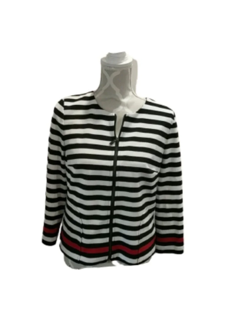 Laundry by Shelli Segal striped zip up jac…